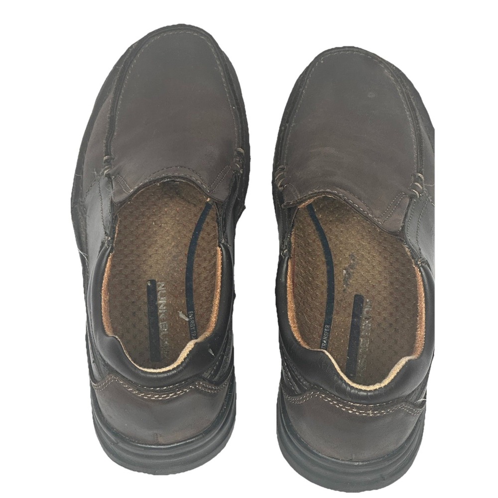 Nunn Bush Mens Brown Leather Slip On Loafers Moc Toe Comfort Shoes